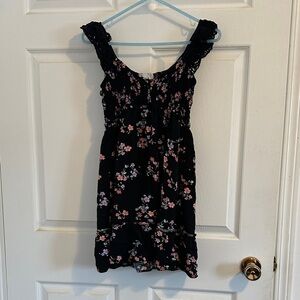 Elegant Black Floral Mini Dress 2 for $15